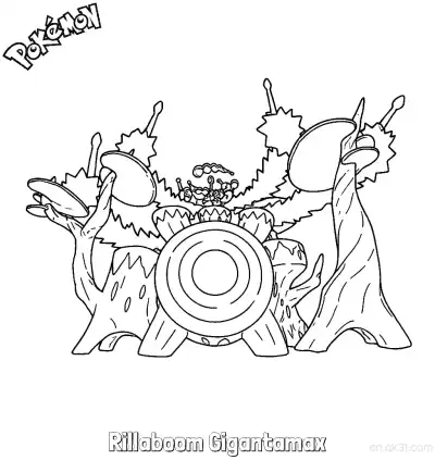 Free printable Rillaboom Gigantamax Coloring Page - Free Printable Pokemon Coloring Sheets coloring page